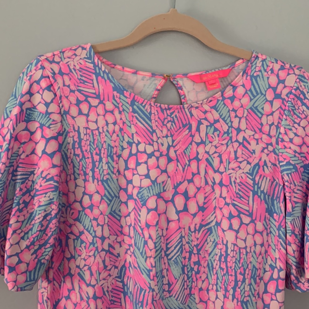 Lilly Pulitzer Small Britton Puff Sleeve Dress in Pink Sorbet - Picture 3 of 14